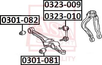 ASVA 0301-081 - Сайлентблок, важеля підвіски колеса autozip.com.ua