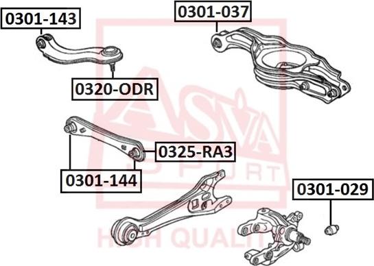 ASVA 0320-ODR - Шарова опора, несучий / направляючий шарнір autozip.com.ua