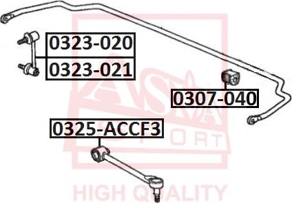 ASVA 0307-040 - Втулка, стабілізатор autozip.com.ua