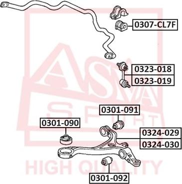 ASVA 0323-018 - Тяга / стійка, стабілізатор autozip.com.ua