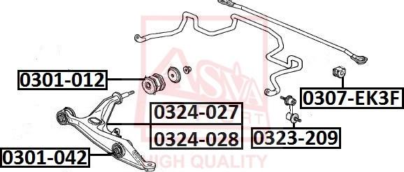 ASVA 0324-028 - Важіль незалежної підвіски колеса autozip.com.ua