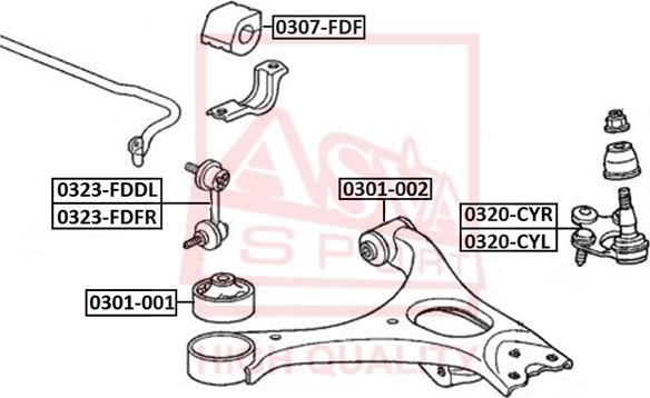 ASVA 0320-CYR - Шарова опора, несучий / направляючий шарнір autozip.com.ua