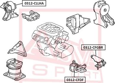 ASVA 0312-CFDF - Подушка, підвіска двигуна autozip.com.ua