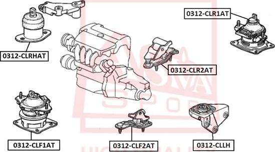 ASVA 0312-CLRHAT - Подушка, підвіска двигуна autozip.com.ua