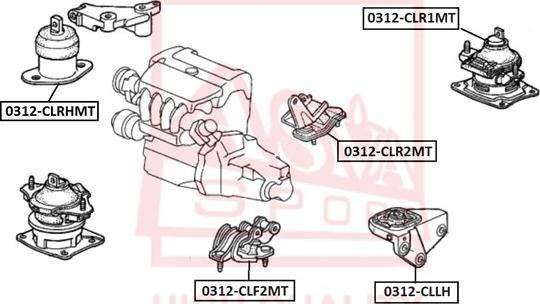 ASVA 0312-CLR2MT - Подушка, підвіска двигуна autozip.com.ua