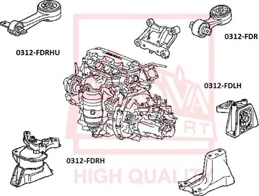 ASVA 0312-FDR - Подушка, підвіска двигуна autozip.com.ua