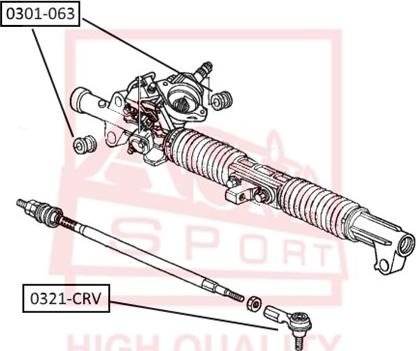 ASVA 0321-CRV - Наконечник рульової тяги, кульовий шарнір autozip.com.ua