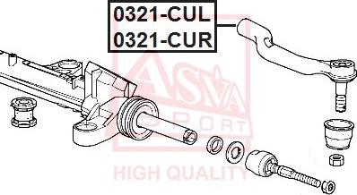 ASVA 0321-CUR - Наконечник рульової тяги, кульовий шарнір autozip.com.ua