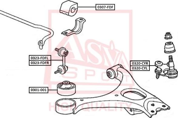 ASVA 0323-FDFL - Тяга / стійка, стабілізатор autozip.com.ua