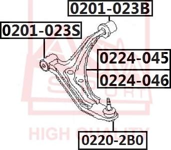 ASVA 0224-045 - Важіль незалежної підвіски колеса autozip.com.ua