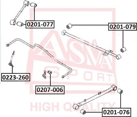 ASVA 0223-260 - Тяга / стійка, стабілізатор autozip.com.ua