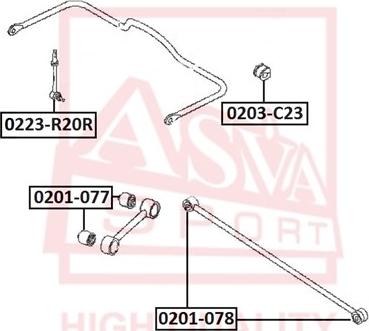 ASVA 0223-R20R - Тяга / стійка, стабілізатор autozip.com.ua