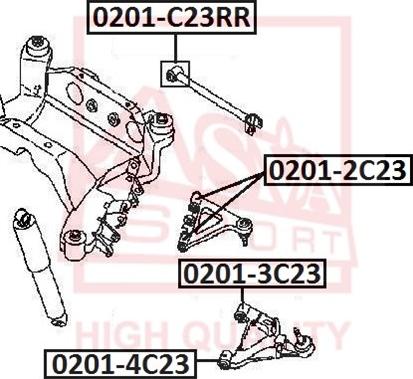 ASVA 0201-2C23 - Сайлентблок, важеля підвіски колеса autozip.com.ua