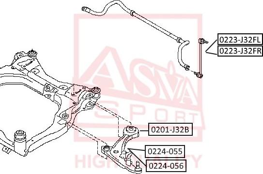 ASVA 0201-J32B - Сайлентблок, важеля підвіски колеса autozip.com.ua