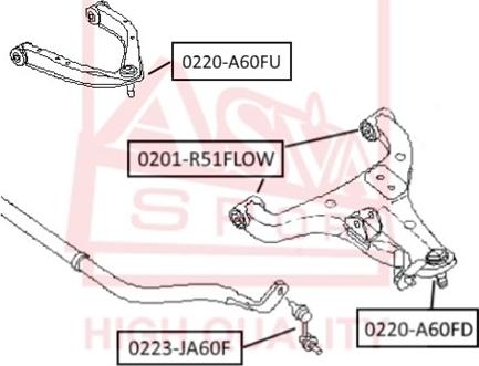 ASVA 0201-R51FLOW - Сайлентблок, важеля підвіски колеса autozip.com.ua