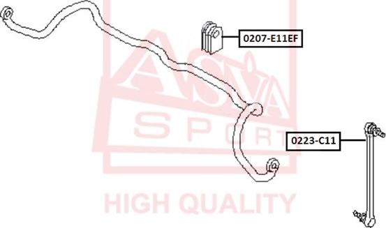 ASVA 0207-E11EF - Втулка, стабілізатор autozip.com.ua