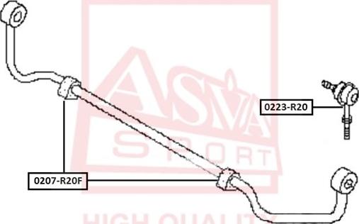 ASVA 0207-R20F - Втулка, стабілізатор autozip.com.ua