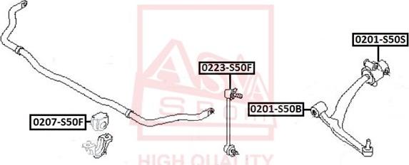 ASVA 0207-S50F - Втулка, стабілізатор autozip.com.ua