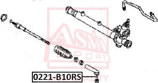 ASVA 0221-B10RS - Наконечник рульової тяги, кульовий шарнір autozip.com.ua