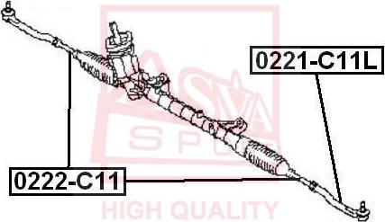 ASVA 0221-C11L - Наконечник рульової тяги, кульовий шарнір autozip.com.ua