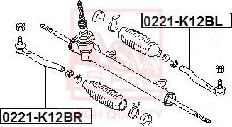 ASVA 0221-K12BR - Наконечник рульової тяги, кульовий шарнір autozip.com.ua