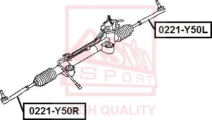 ASVA 0221-Y50R - Наконечник рульової тяги, кульовий шарнір autozip.com.ua