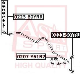 ASVA 0223-60YRR - Тяга / стійка, стабілізатор autozip.com.ua