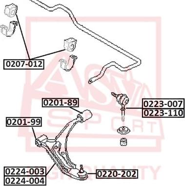 ASVA 0223-007 - Тяга / стійка, стабілізатор autozip.com.ua