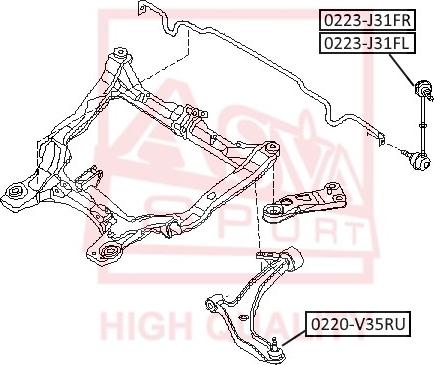 ASVA 0223-J31FL - Тяга / стійка, стабілізатор autozip.com.ua