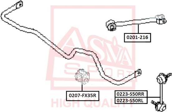 ASVA 0223-S50RL - Тяга / стійка, стабілізатор autozip.com.ua