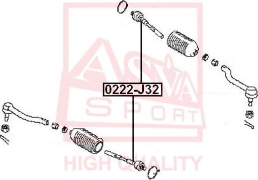 ASVA 0222-J32 - Осьовий шарнір, рульова тяга autozip.com.ua