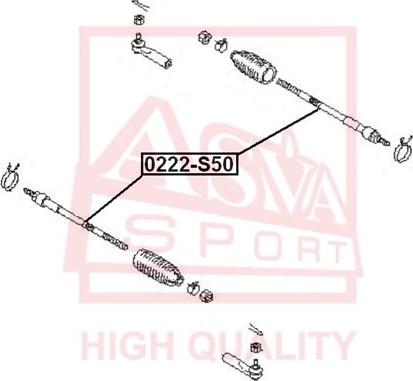 ASVA 0222-S50 - Осьовий шарнір, рульова тяга autozip.com.ua