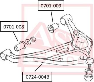 ASVA 0701-009 - Сайлентблок, важеля підвіски колеса autozip.com.ua