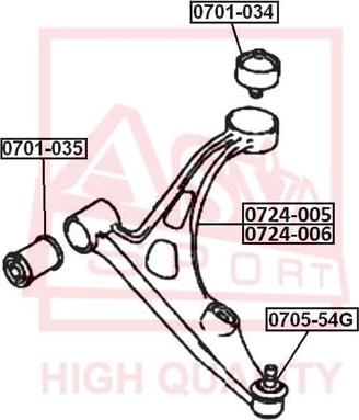 ASVA 0701-034 - Сайлентблок, важеля підвіски колеса autozip.com.ua