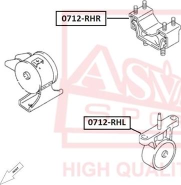 ASVA 0712-RHR - Подушка, підвіска двигуна autozip.com.ua