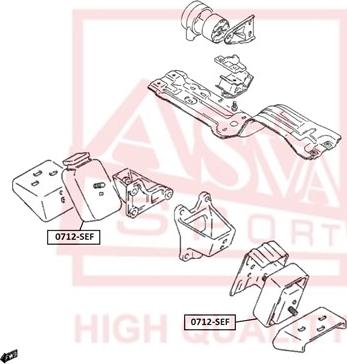 ASVA 0712-SEF - Подушка, підвіска двигуна autozip.com.ua