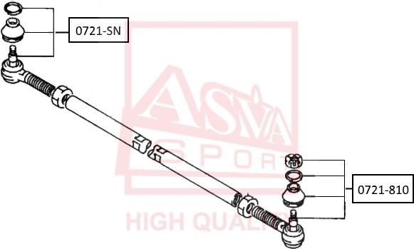 ASVA 0721-810 - Наконечник рульової тяги, кульовий шарнір autozip.com.ua