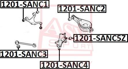 ASVA 1201-SANC1 - Сайлентблок, важеля підвіски колеса autozip.com.ua