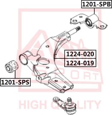 ASVA 1224-020 - Важіль незалежної підвіски колеса autozip.com.ua