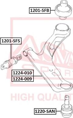 ASVA 1224-009 - Важіль незалежної підвіски колеса autozip.com.ua