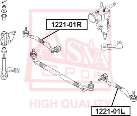 ASVA 1221-01R - Наконечник рульової тяги, кульовий шарнір autozip.com.ua