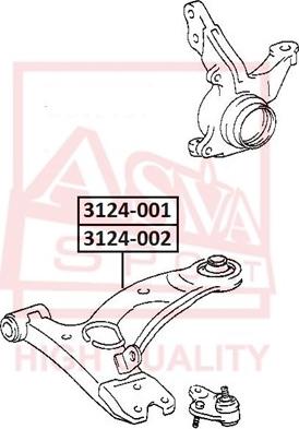 ASVA 3124-002 - Важіль незалежної підвіски колеса autozip.com.ua