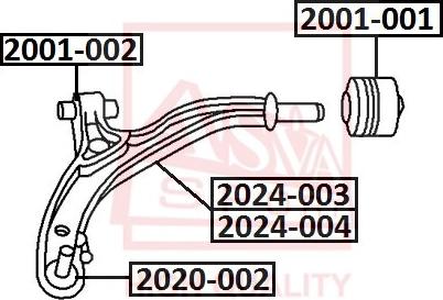 ASVA 2001-001 - Сайлентблок, важеля підвіски колеса autozip.com.ua