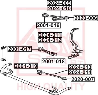 ASVA 2024-009 - Важіль незалежної підвіски колеса autozip.com.ua