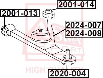 ASVA 2001-013 - Сайлентблок, важеля підвіски колеса autozip.com.ua