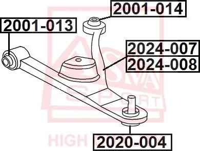 ASVA 2024-008 - Важіль незалежної підвіски колеса autozip.com.ua