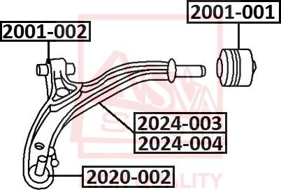 ASVA 2020-002 - Шарова опора, несучий / направляючий шарнір autozip.com.ua