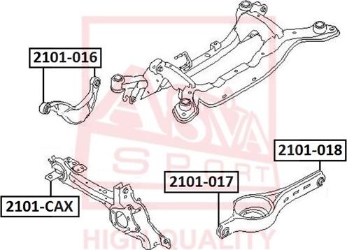 ASVA 2101-CAX - Сайлентблок, важеля підвіски колеса autozip.com.ua