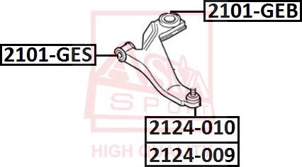 ASVA 2124-010 - Важіль незалежної підвіски колеса autozip.com.ua