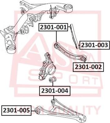 ASVA 2301-004 - Сайлентблок, важеля підвіски колеса autozip.com.ua